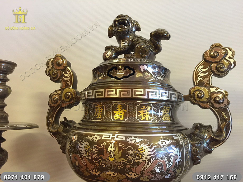 tam sự đỉnh nến ngũ sắc 60cm